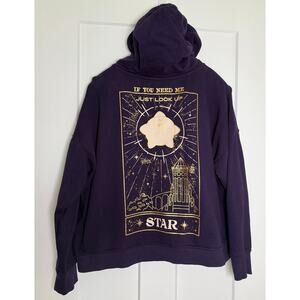 Disney Purple Hoodie IF YOU NEED ME JUST LOOK UP STAR Size 1X Gold Zip